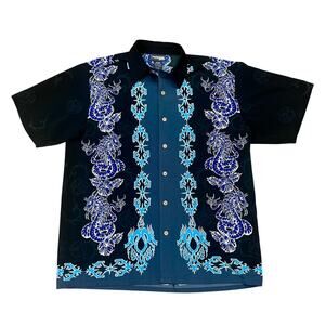 Y2k Extreme Gear Dragon Button Up Shirt - Size M